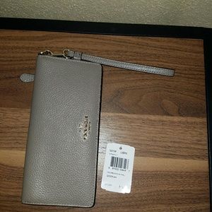 Coach wallet with wrist strap